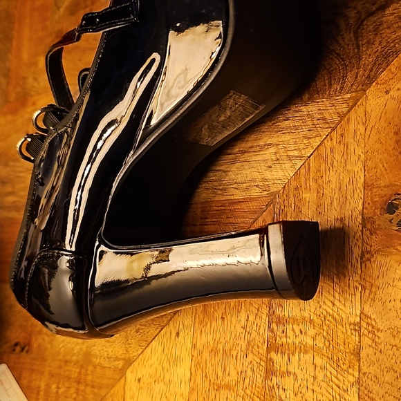 T.U.K black chunky high heel sz 7 - Picture 13 of 16